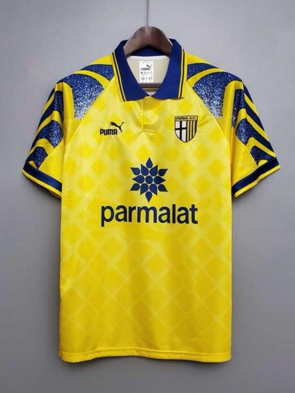 Puma Yellow and Navy Parma Soccer Polo